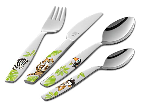 ZWILLING ツヴィリング 「 ジャングル チルドレン セット 4pcs 」 テーブルウェア 子供 ギフト ナイフ フォーク スプーン デザートスプーン 【日本正規販売品 】 Z1026-662 Jungle