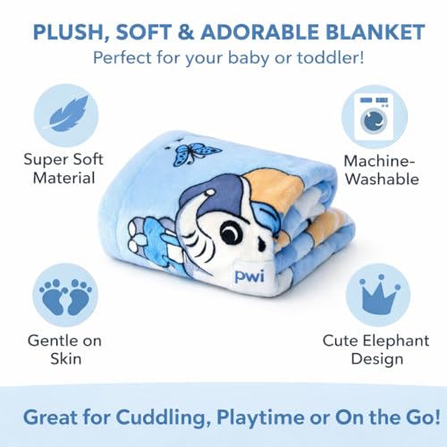 Image of PWI Lightweight Summer Baby Blanket for 0-2 Years | Soft & Breathable AC Blanket | 30 x 40 Inches | Skin-Friendly Plush Fabric