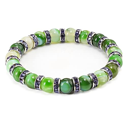 Green Agate Bracelet money attraction Chakra Bracelet, bead bracelet, brings money wealth rich bracelet, prosperity and good luck, Stone, Agate