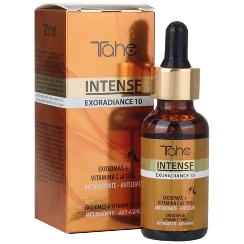 Tahe Intense Exosomes Concentrado facial Exoradiance 10 con Exosomas y Vitamina C 10% que ilumina, protege y unifica la piel del rostro, 30 ml
