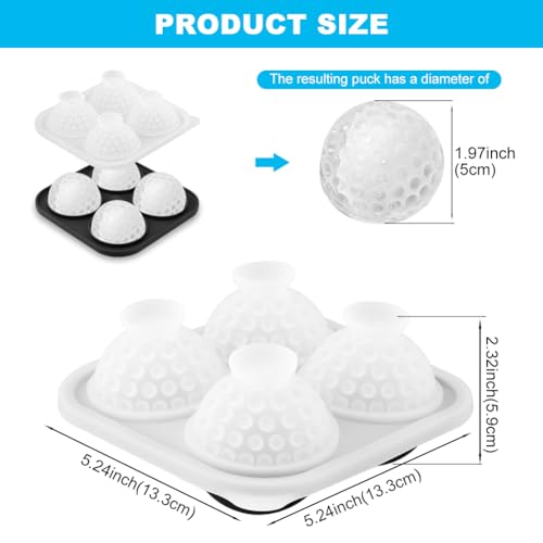 Molde para Hielos Bolas de Golf 4 Cavidades 3D Silicona miniatura 2