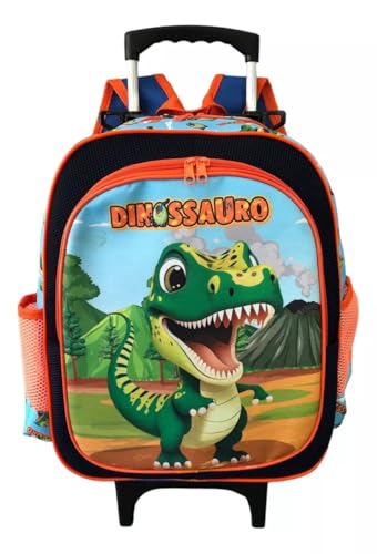 Mochila Infantil Baby Dinossauro Grande Rodinha Escolar