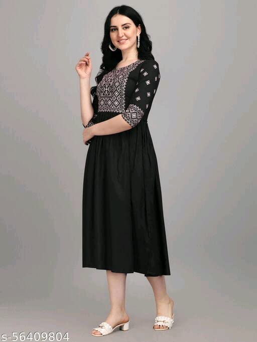 Image of Shreeji Garment Anarkali Kurti for Stylish Women /Designer Rayon Embroidered Women Kurta