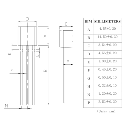 ALLECIN 2N2222 NPN Transistor Allzweck Verstärker 2N2222A Silizium Transistoren für DIY TO-92 60 V 800 mA (Packung mit 200 Stück)