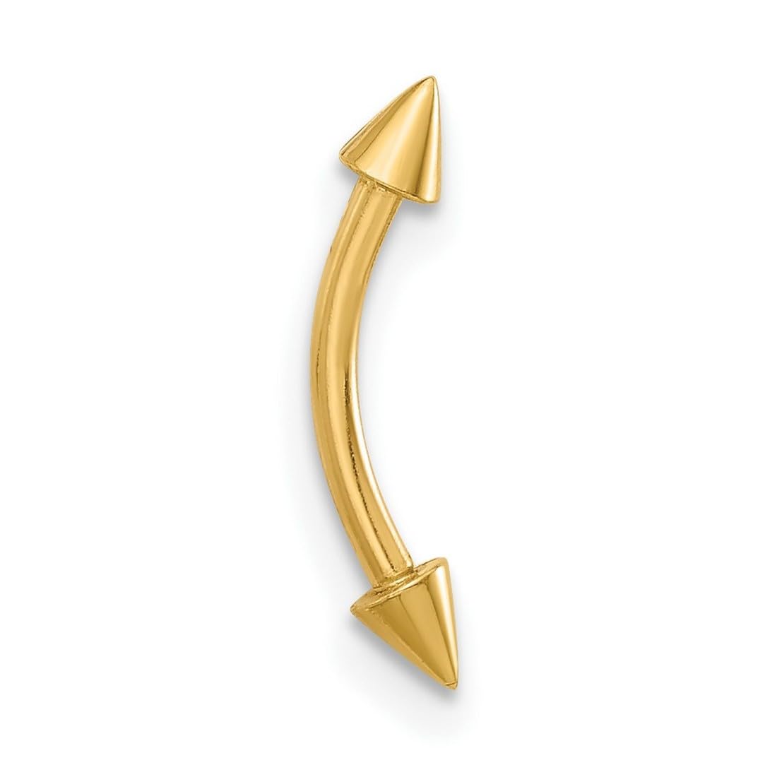 Augenbrauenring, 14 Karat, 16 Gauge, poliert, 15,36 mm lang, Schmuckgeschenk für Frauen, Metall