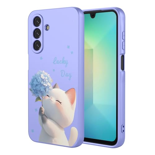 BORYA Silicone Coque pour Samsung Galaxy A56 5G, Antichoc Souple Soyeux Très Mince Premium TPU Housse, Élégant Simple Mignon Motif Étui, Anti-Rayures Tissu...