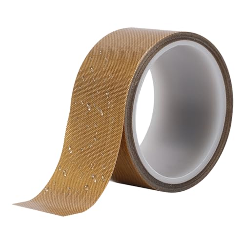 Cinta Adhesiva de Teflón de Alta Temperatura, 0.13MM Grosor Cinta para Máquina Selladora Teflon, Cinta Adhesiva de PTFE para Selladores Impulsos Manuales Al Vacío( 50mm x 10M)