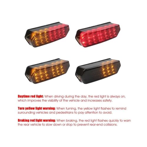 Feux arriere moto LED avec clignotants et feu stop universel - 6