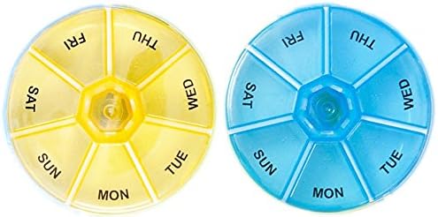 Juego de 2One a Day7Día redonda de plástico píldora caja