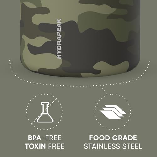 Image of Hydrapeak 32oz Stainless Steel Vacuum Insulated Food Jar | for Hot Food and Cold Food, Wide Mouth Leak-Proof Soup for Adults, 10 Hours Hot and 16 Hours Cold (Camo) (Pack of 2)