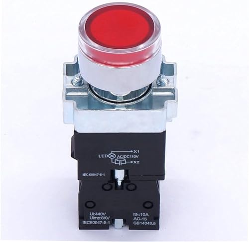 Interrupteur bouton-poussoir rouge 22mm pour éviter les pannes de signal - 2