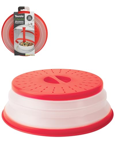 Comparison: Best Microwave Cover For Food 9 Tovolo Microwave Splatter Cover for Food, Medium (Candy Apple Red) - Collapsible & Vented Silicone Splatter Guard Lid - Microwave Plate & Dish Cover with Handle - BPA-Free Kitchen Gadget for Meal Prep