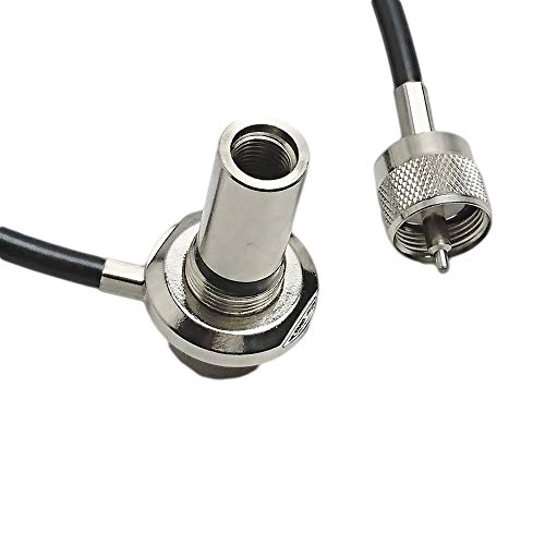 UngSung 3/8”x24T Antenna Stud Mount to PL-259 Connector with 15FT (4.5M) Coax RG58A/U Cable for CB Ham Two Way Radio Antenna - Image 4