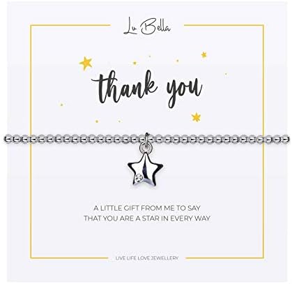 Thank You Gifts For Women. Adjustable Silver String Friendship bracelets presents. Jewellery gifts for women with Charm and Gift Bag from Lu Bella