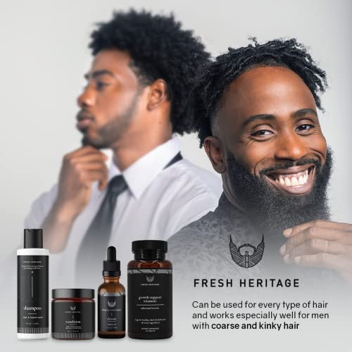 Fresh Heritage 1 Oz Beard Oil For Men, Premium Beard Growth Oil, All Natural Beard Oil For Black Men, Cruelty-Free & Scented Beard Products, Beard Oil For Softer, Fuller Beard, Classic/Refresh Scents #TOP4