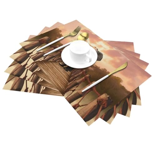 Set de table tissé PVC antidérapant et résistant à la chaleur pour une table propre