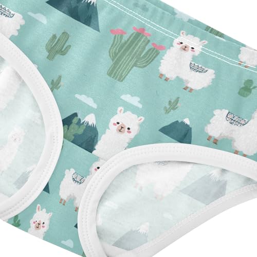 Wusikd Cute Alpaca Girls' Underwear Cotton Funny Girls Briefs Soft Toddler Underwear 2T4