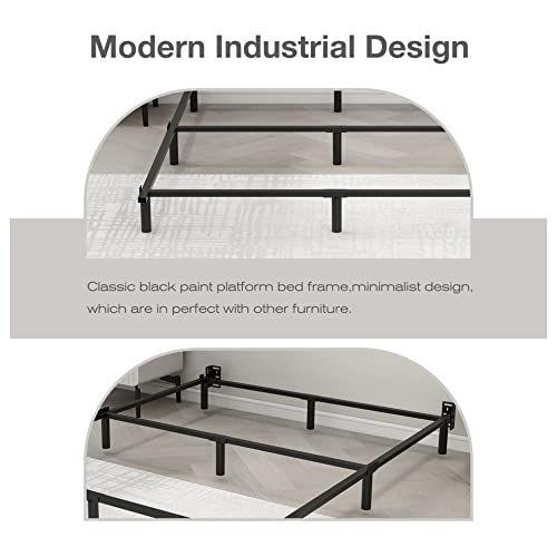 Nightell 7 Inch Metal Platform King Bed Frame,Bed Base For Box Spring,Non-Slip,Easy Assembly,Heavy Duty King Size Bed Frame Black #TOP3