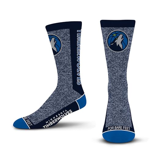 For Bare Feet NBA MINNESOTA TIMBERWOLVES Marble MVP Crew Sock Team Color LARGE