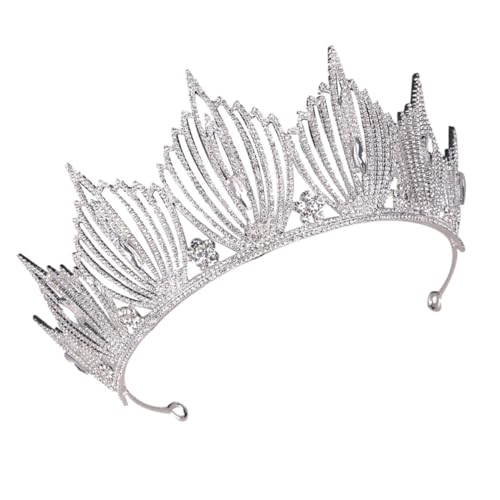 Artibetter Diadema de Estilo Barroco con Gemas de Imitación en Aleación Plateada, Tocado Elegante para Novia Que Sujeta el Cabello sin Deslizar en Bodas y Fiestas