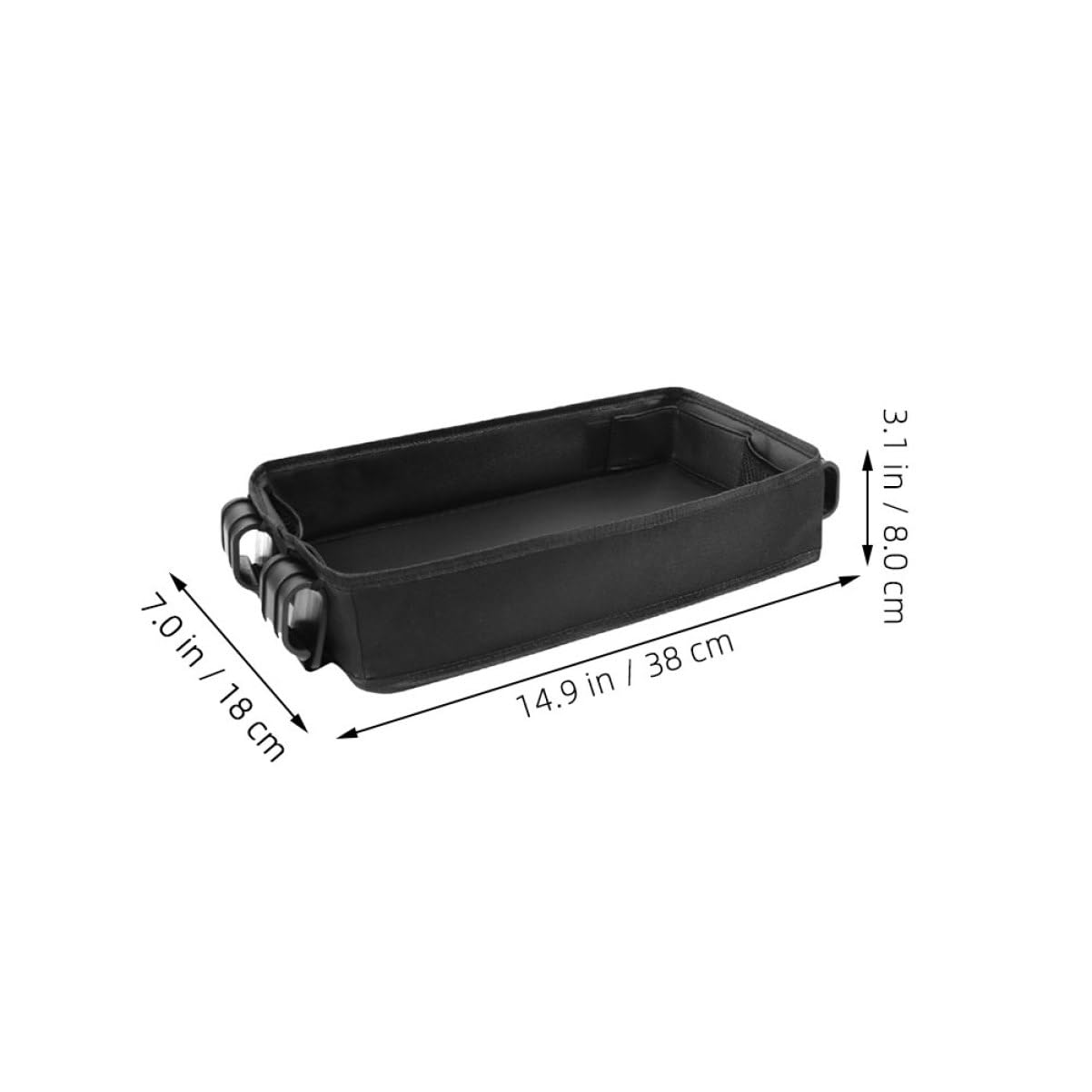 Vassoio per Snack per Passeggino Portabicchieri, Organizer a Clip, Tela Oxford Nera, per Carrozzina, Pratico