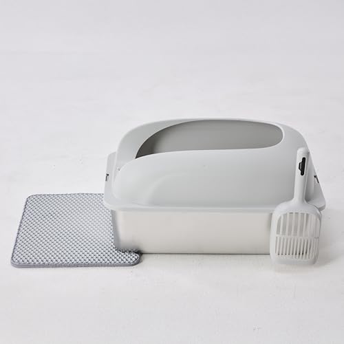 OLIXIS 23.6IN Cat Litter Box, Stainless Steel Cat Litter Box