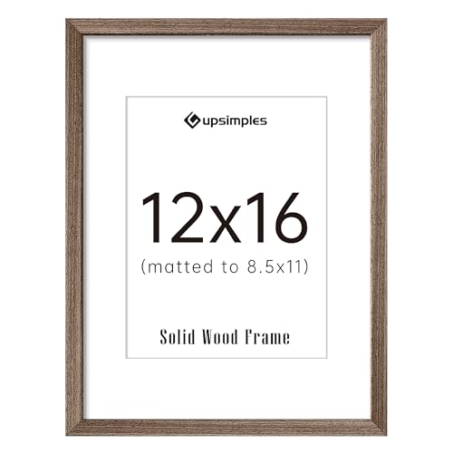 Image of upsimples 12x16 Picture Frame Solid Wooden, Nursery Decor, 1Pack Brown