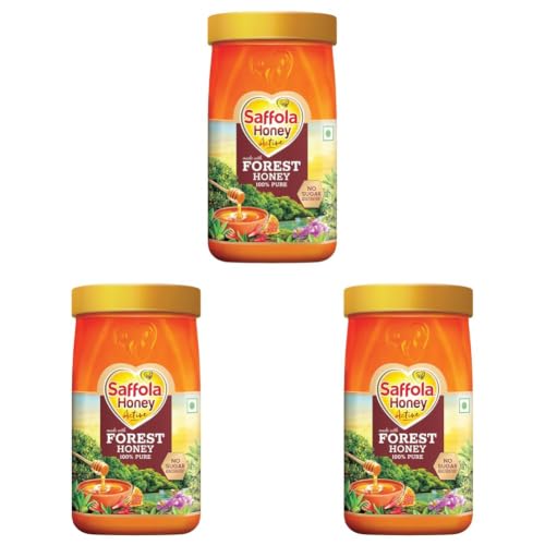Image of Saffola Honey Active, 1kg, Made with Sundarban Forest Honey, 100% Pure Honey, No sugar adulteration, Natural Immunity booster (Pack of 3)