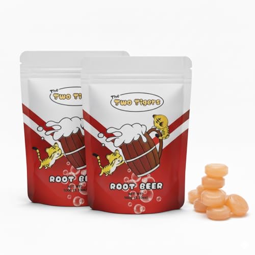 The Two Tigers - Flavors of Root Beer Hard Candy, Old-fashioned Snack, Gourmet Gift for Special Occasions, Individually Wrapped Candy to Share (2 Pack) - 100g - -5%