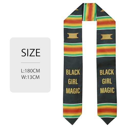 Black Girl Magic Grads Scarf African American Graduation Stole Scarf2