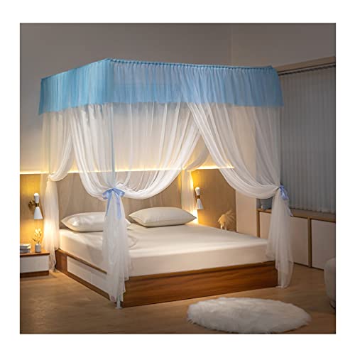 GTHTUHFD 4 Corner Post Bed Canopy Mosquito Net - Fabric Drapes For Bed Protection, Decorative Shielding Netting For Single & Double Beds, Ideal For Summer Bedroom Use With M,4#-150X200cm/59X79