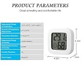 Flintronic Termometr z higrometrem wewnętrznym, 6 szt., precyzyjny mini termometr cyfrowy z higrometrem, kontrola temperatury i wilgotności, wskaźnik poziomu komfortu, do domu, biura