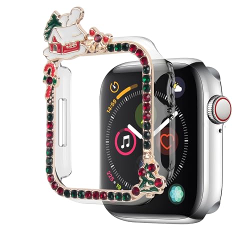 Funda protectora de Navidad para Apple Watch con parachoques de diamantes antiarañazos