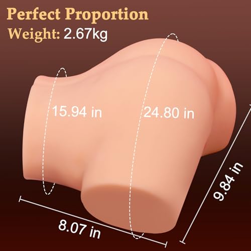 Image of 7LB Sex Doll Realistic Female Buttock - TPE Male Masturbator with Dual Channels (Vagina & Anus), Lifelike Skin Texture & Open-Leg Design
