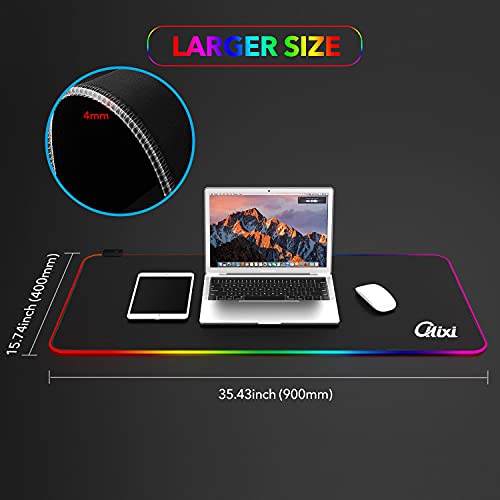 OLLIXIMouse-Pad-Gaming-Tappetino-Mouse-Gaming-RGB-con-14-Effetti-Luce-Tappetino-Mouse-XXL900-X-400-X-4-mm-Superficie-Impermeabile-e-Base-in-Gomma-Antiscivoloper-tabletComputer-PCPS4