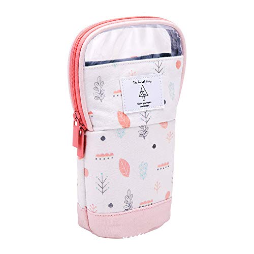 Pencil Case Partially Transparent Canvas Multifunctional Pen Holder 3 Colors Can be Selected Suitable for Elementary and Middle School Students 19.5 * 12.4cm
