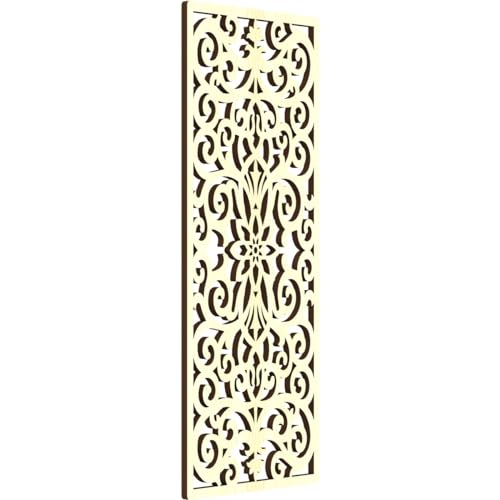 Image of Buel Decorative Pierced Fretwork Wood Wall Panels, 11 3 /8 inchW x 29 3 /8 inchH x 3 /8 inchT, Alder
