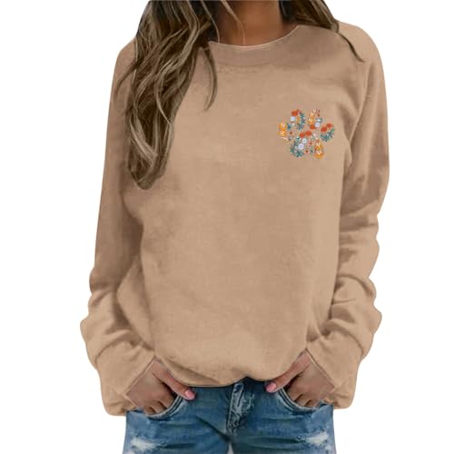 Sweat-shirt femme manches longues col rond imprimé mode décontractée automne