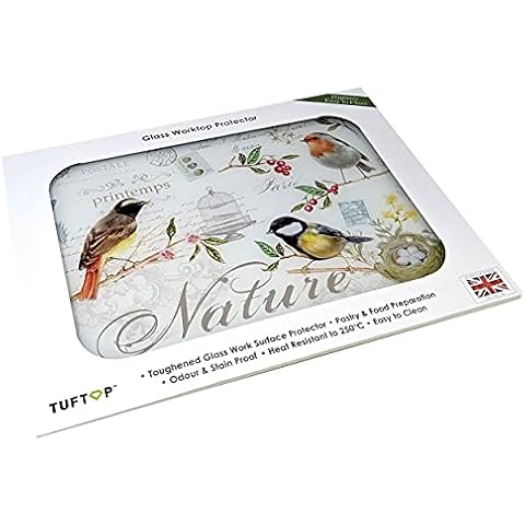 Songbird Medium Glass Worktop Protector 40x30cm Cover