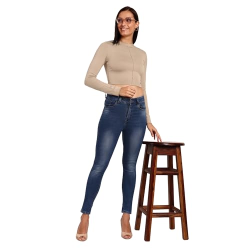 Image of ESPRESSO Women 95% Viscose / 5% Lycra Full Sleeve Round Neck Crop TOP Regular and Plus Size