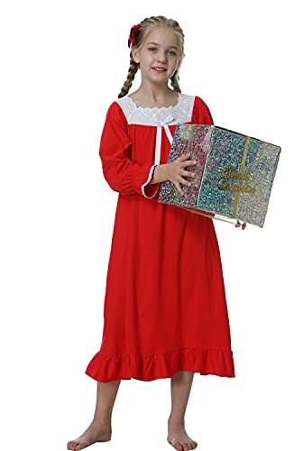 Girls' Princess Nightgowns Lace Sleep Dress Kids Sleepwear 3-12 Years4