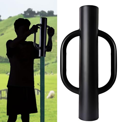 iHYTOON T-Pfostentreiber, robuster Zaunpfosten-Treiber,17InchHandpfostenschneider mit Griffen, Zaunpfosten, Rammer für U-Zaunpfosten, Holzpfosten, Schwarz