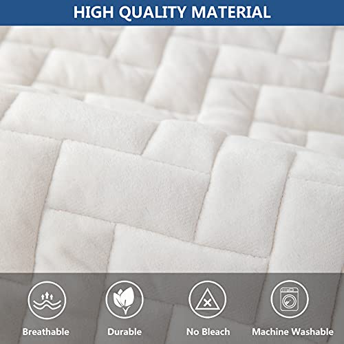 Eismodra Couch Cover,Sectional Couch Covers,Sofa Covers For 3 Cushion Couch,Anti-Slip Sofa Slipcovers For Dogs Cats Kids Loveseat Recliner L Shaped Armrest Backrest,White 36''X70''(Only 1 Piece) #TOP2