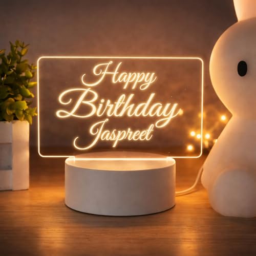 Image of Customized 3D Lamp for Birthday - Personalized LED Night Light with Names | Unique Gift for Husband, Wife Friends| Gifts Custom Decor for Happy Birthday Special (Everyone)