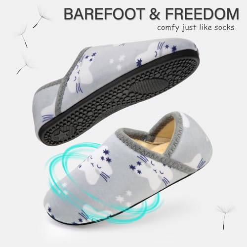 Image of ATHMILE House Slippers for Women Men Indoor Barefoot House Shoes Soft Socks | Furry Slip on Cozy Comfy Flexible Machine Washable Home Bedroom Travel Hospital Yoga Gifts for Mom Grandma