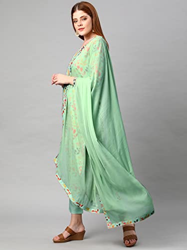 Image of GoSriKi Women's Cotton Blend Printed Straight Kurta and Pant with Dupatta Set