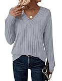 JUSTFASHIONNOW Long Sleeve V Neck Shirts...
