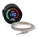 AJP Distributors Performance Racing Universal Car Auto JDM Sport Smoked Tint Digital Blue LED 2" INCH 52MM Turbo Exhaust Gas Temperature Meter Gauge Electric Multicolor Display Monitor + EGT Sensor