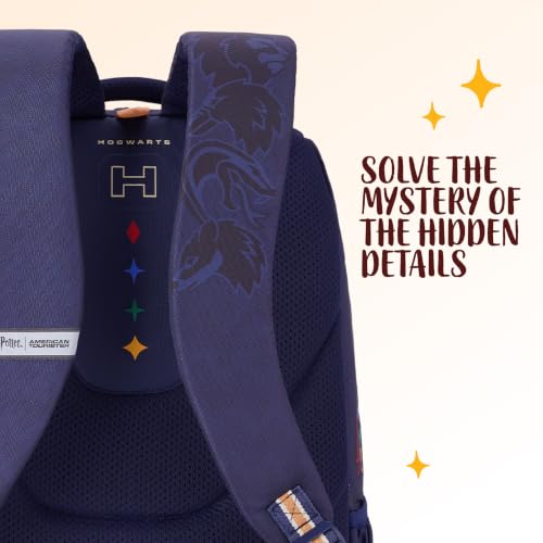 Image of Harry Potter x American Tourister Lifestyle Backpack | 33L School /Colleg Bag for Women and Men | 3 Compartments | AT Interchangeable Hogwarts House Badges | Rain Cover | Indigo Blue | 1 Year Warranty