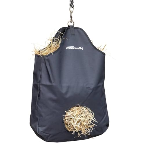 QHP Heusack Multi Navy – Robuster 68L Heusack Mit 15 Cm Öffnungen Für Langsames Fressen Von Pferden
